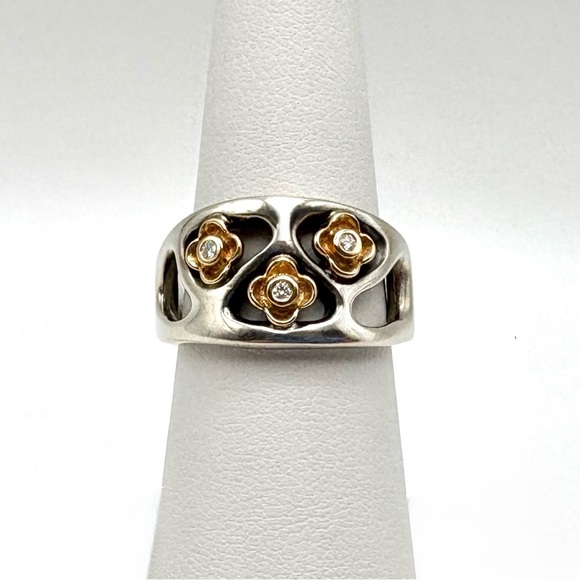 Pandora “Perfect Posey” Ring with Sterling Silver, 14k, and